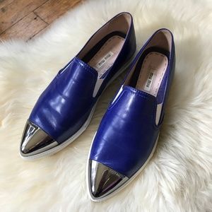 Miu Miu Metal Cap Toe Sneakers